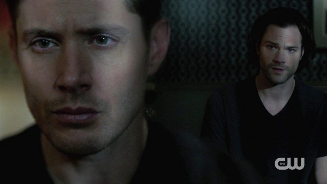 dean winchester in dark room with sam behind him prophets loss 1412