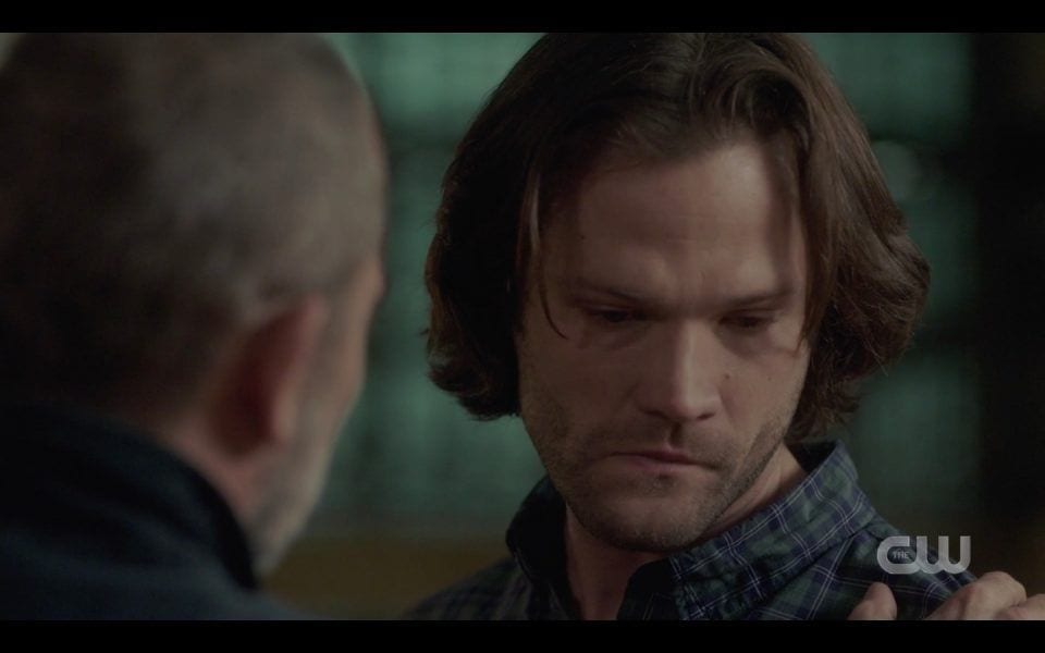 sam winchester reacts to john sorry spn 1413