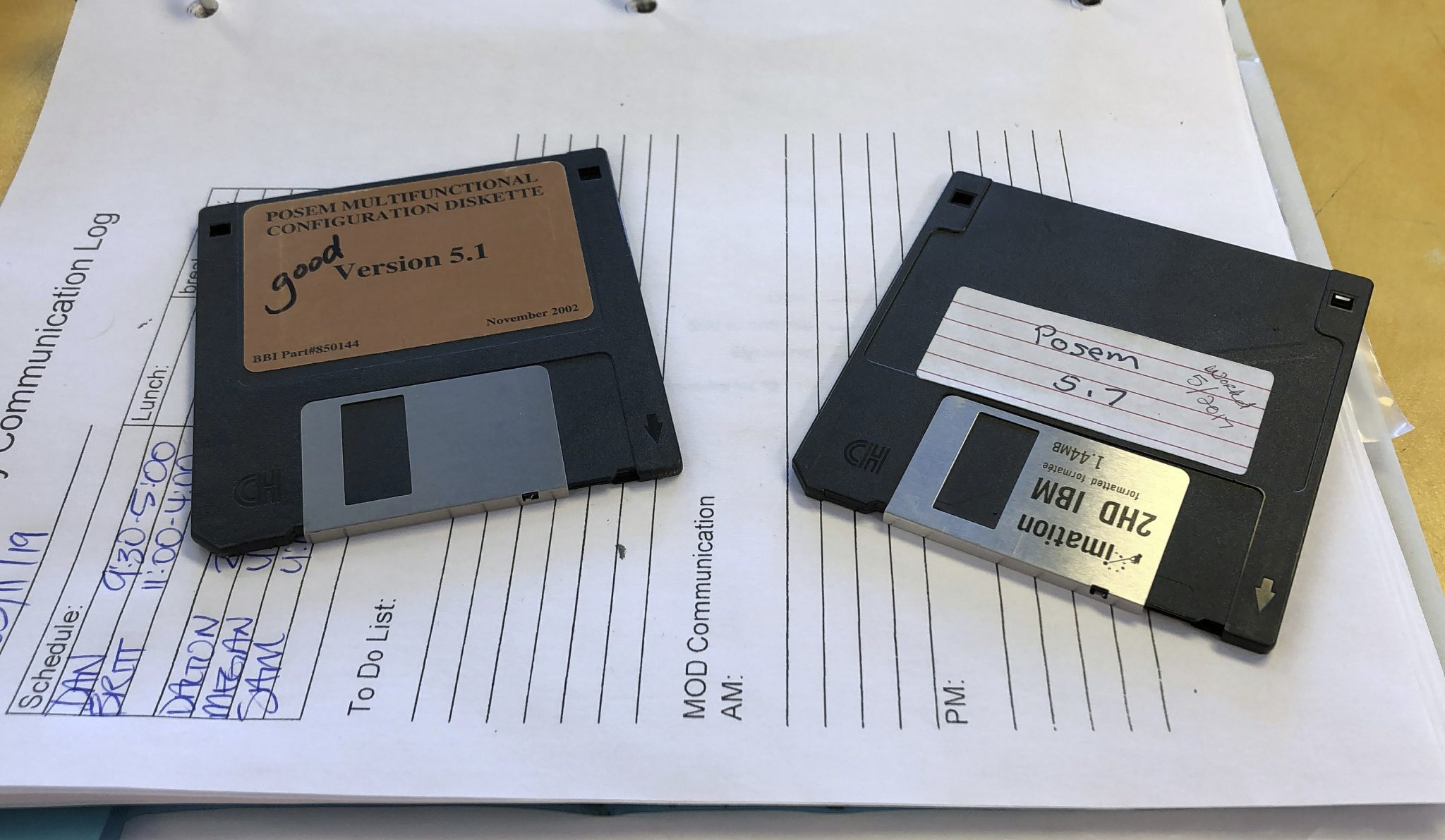 Floppy disks that are used to bootup Blockbuster store in Oregon system.