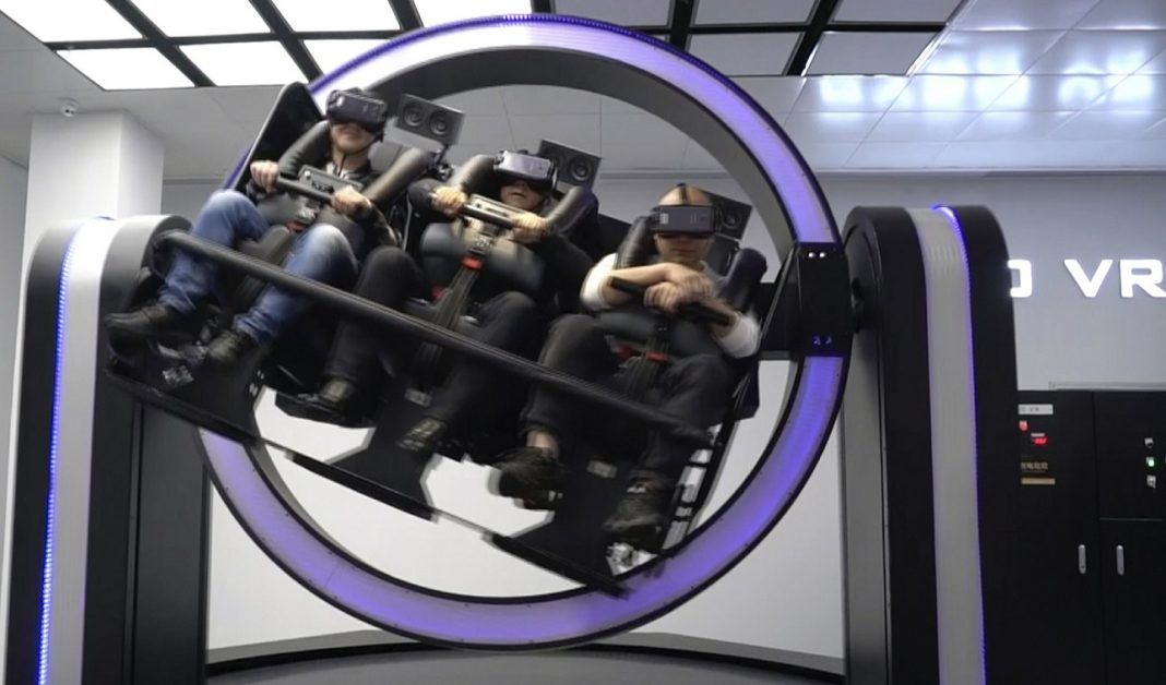 Virtual reality VR gyroscope ride in theme park for nanchang china