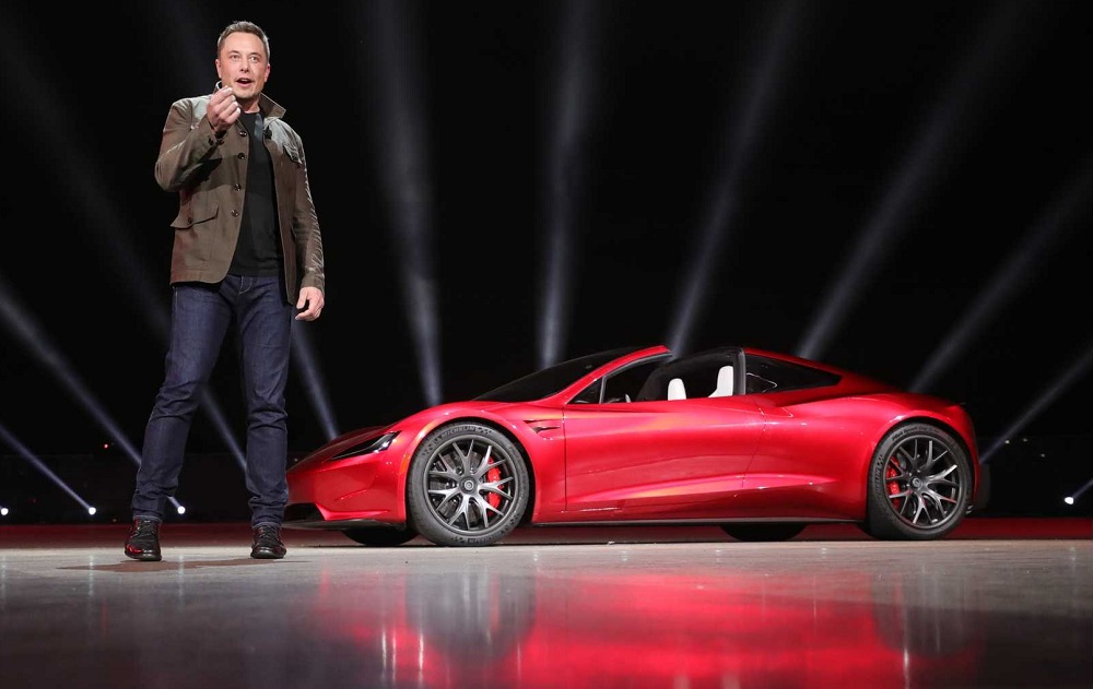 Elon Musk with latest Tesla Autopilot technology.