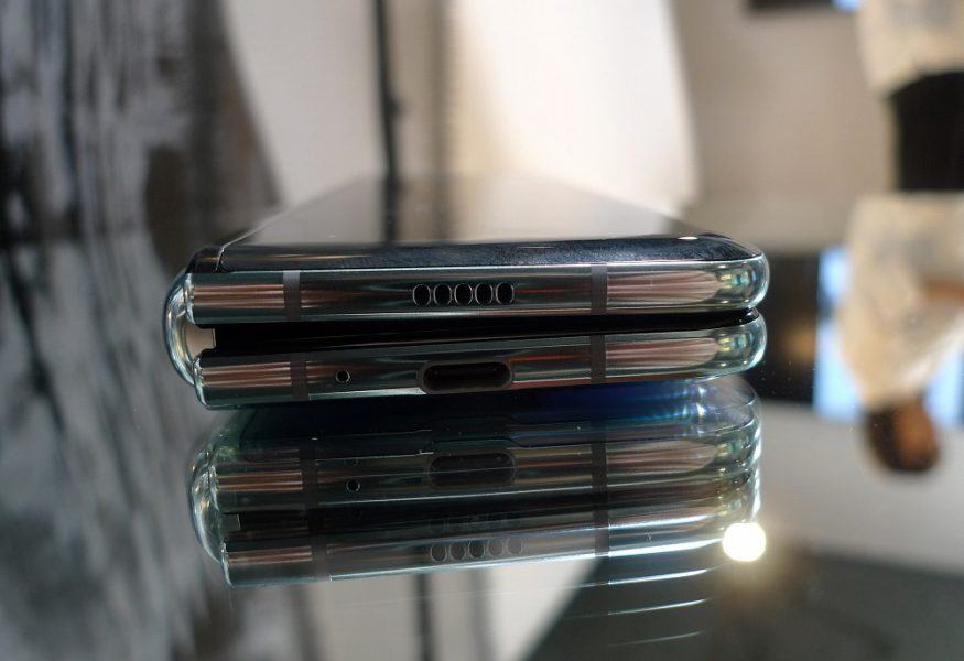 Samsung Galaxy Fold phone folded up.