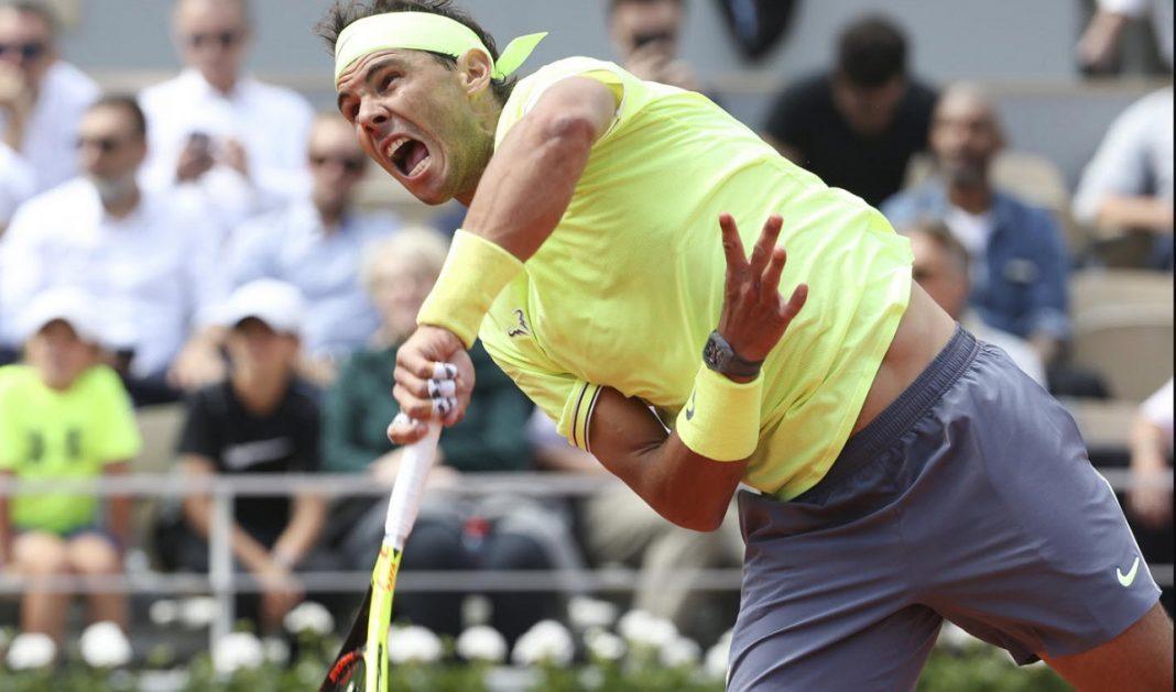 rafael nadal returns to hanfmann french open win 2019 images