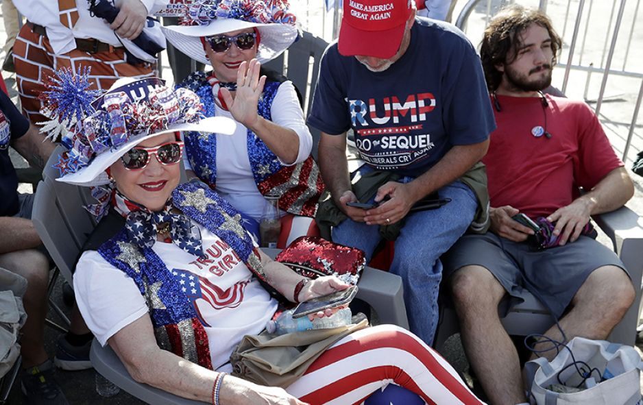 donald trump woman older men supporters at orlando rally