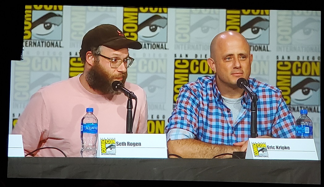 Seth Rogen with Erik Kripke comic con boys panel 2019