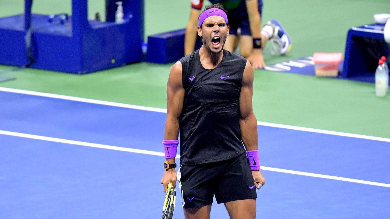rafael nadal screaming excitement in victory at us open win 2019