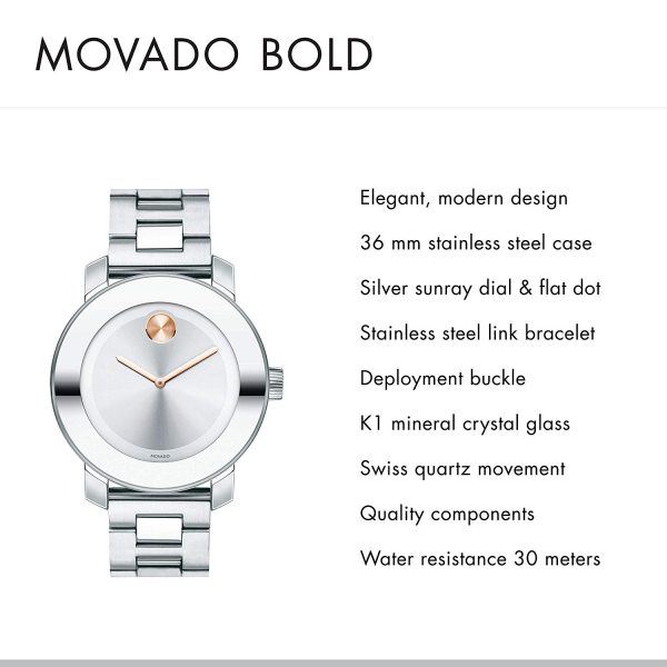 Movado Women’s BOLD Iconic Metal watch 2019 hot holiday fashion watch gifts