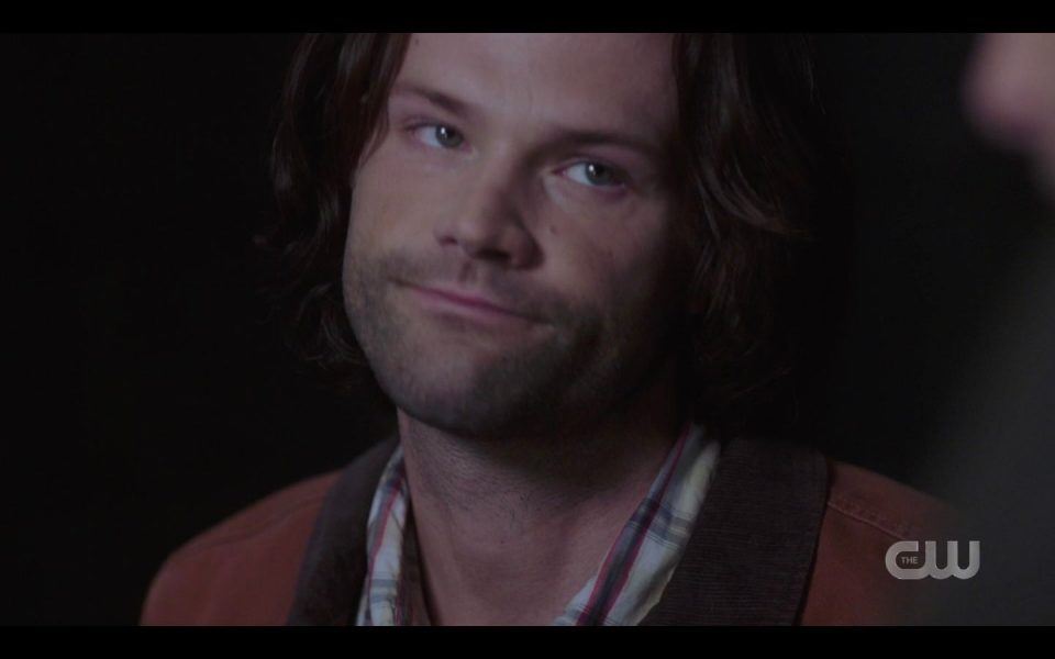 Sam giving Dean Winchester I know you that flask look SPN