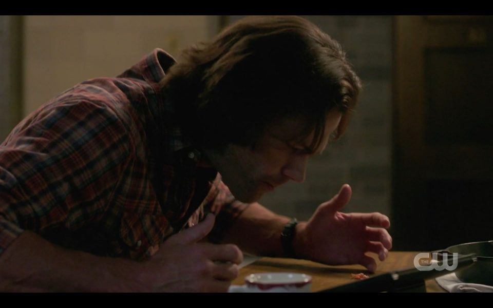 Sam Winchester reacts to veggie bacon from Dean SPN 1504