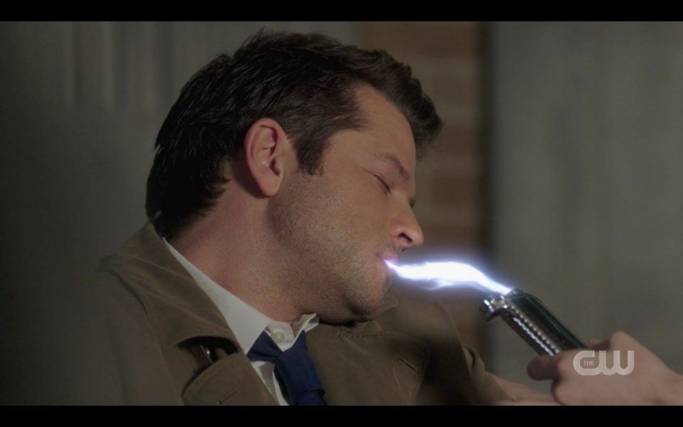 Jack tries giving Castiel his Grace back by shoving it in his mouth SPN 1513