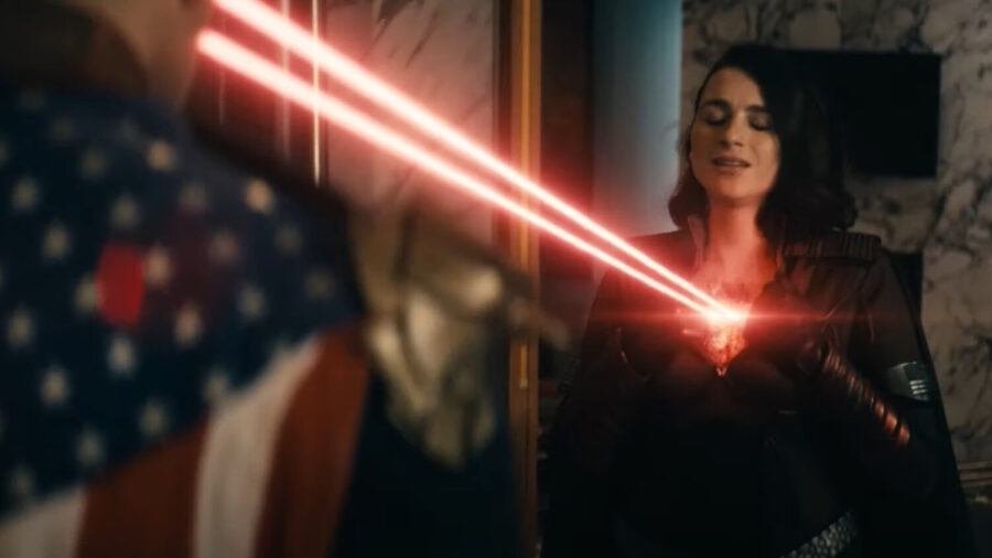 the boys homelander using lasers to excite stormfront 2020