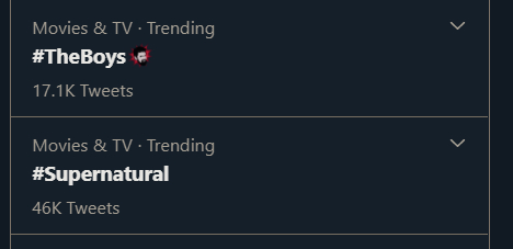 The Boys Supernatural trending on Twitter 2020