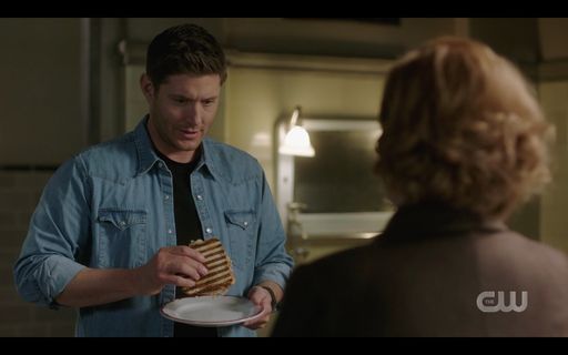 Dean wanting to each sandwich but Mrs Butters has poisened it.