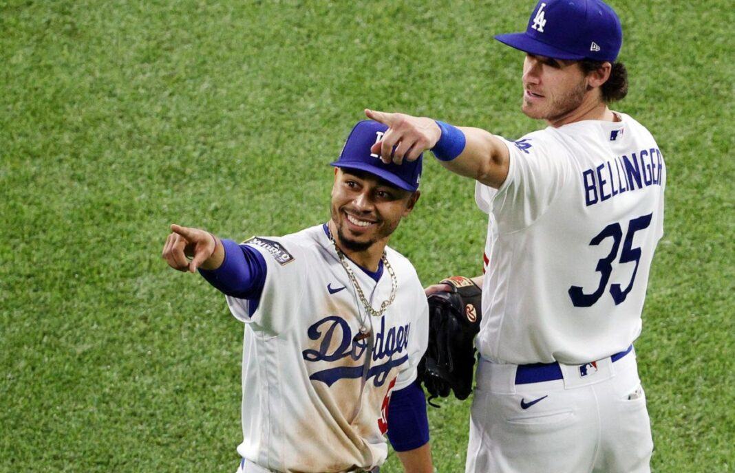 dodgers bellinger pointing at nfl ratings over baseball