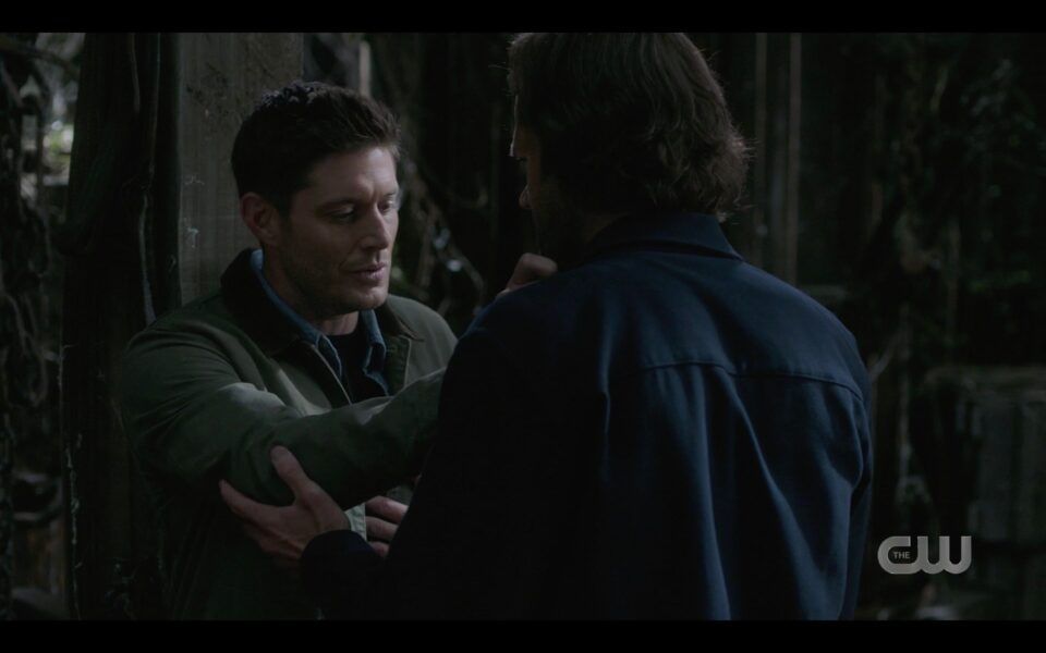 SPN Dean Winchester supporting arm against Sam