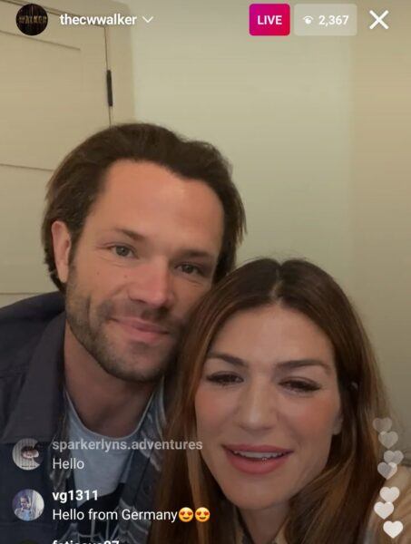 Jared Padalecki with wife Gen for Walker show promo