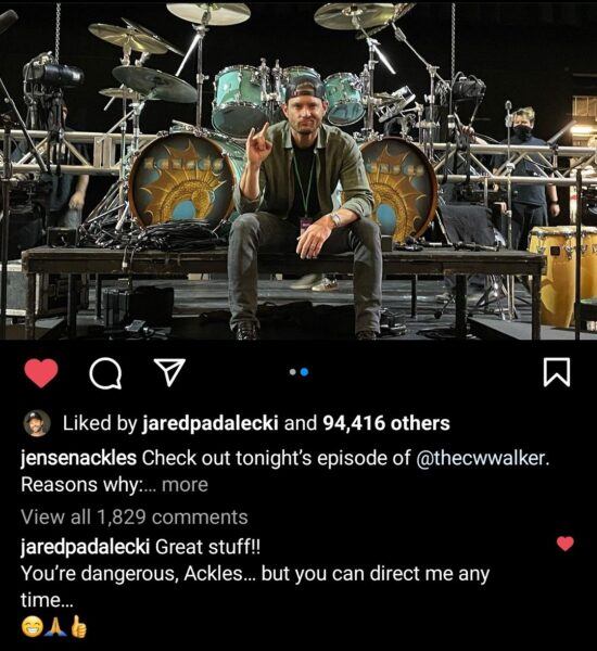 Jensen Ackles sitting bulge on Kansas concert set for Walker.