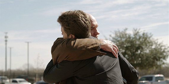 Bonham Mitch Pileggi gives gay son Liam Keegan Allen a huge bulge hug after prison on Walker.