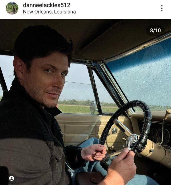 Jensen Ackles as Dean Winchester driving Baby Impala as narrator for The Winchesters