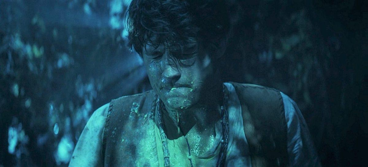 Drake Rodger covered in green sap slime in The Winchesters SPN.