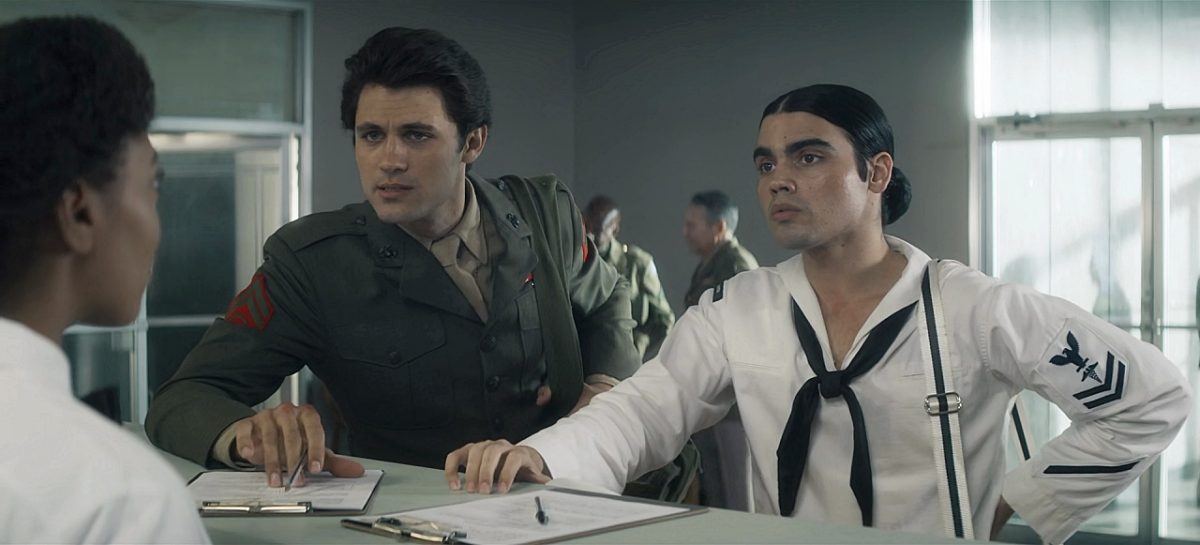 Gay Carlos with hunky Drake Rodger in military drag for Winchesters 1.4