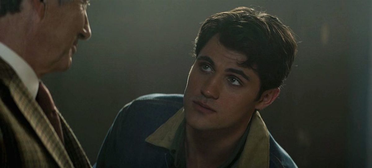Drake Rodger giving dreamy eyes look to Jack Wilcox on The Winchesters.