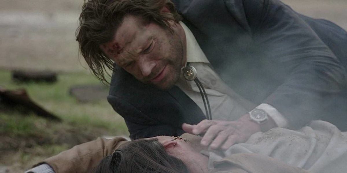 Cordell Walker close up showing him touching dead Julia's face in finale Season 3.