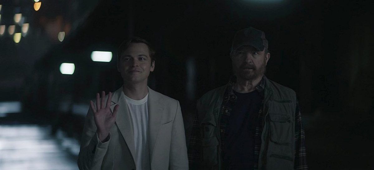 Jack Alex Calvert waving to gay Carlos with Jim Beaver on The Winchesters.