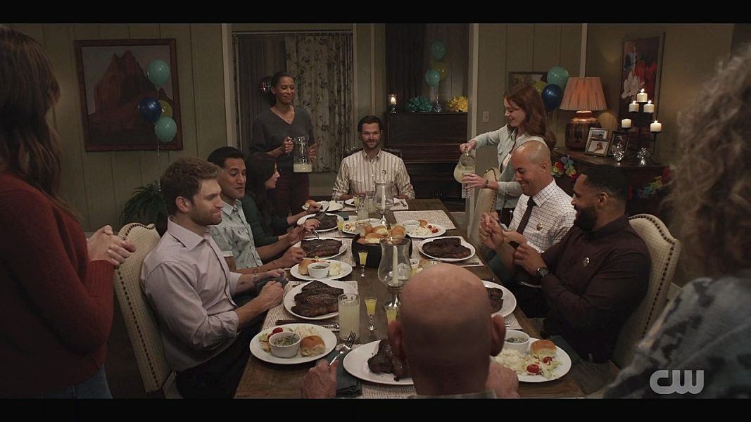 Jared Padalecki with Walker family dinner Season 4 Quiet.