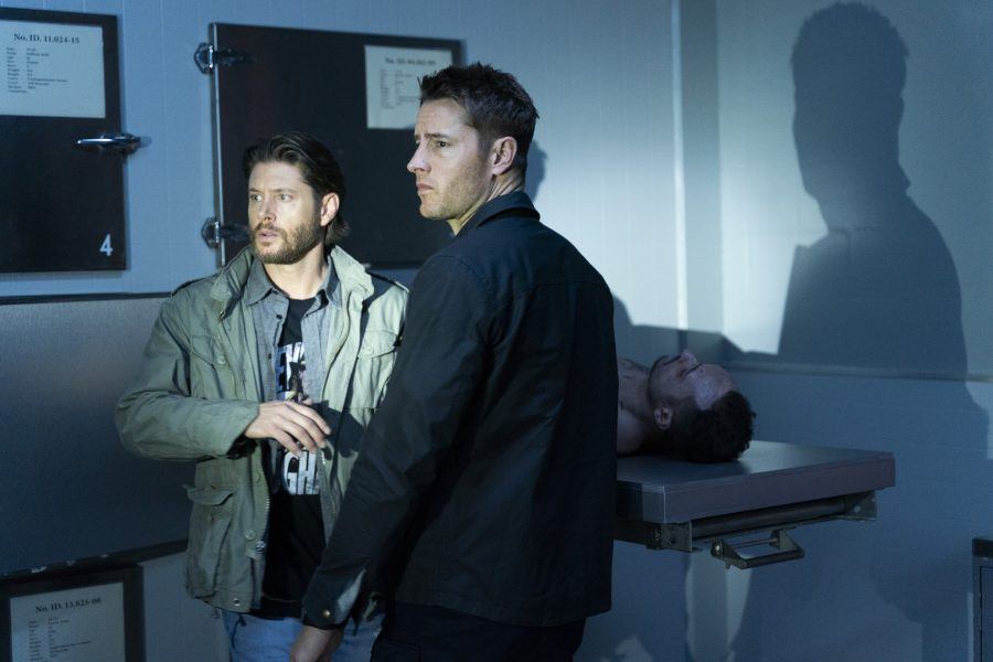Justin Hartley and Jensen Ackles caught with necrophelia complex on Trackers 2024.